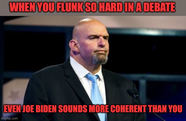 Fetterman needs to step down and get the help he needs, dude literally ...