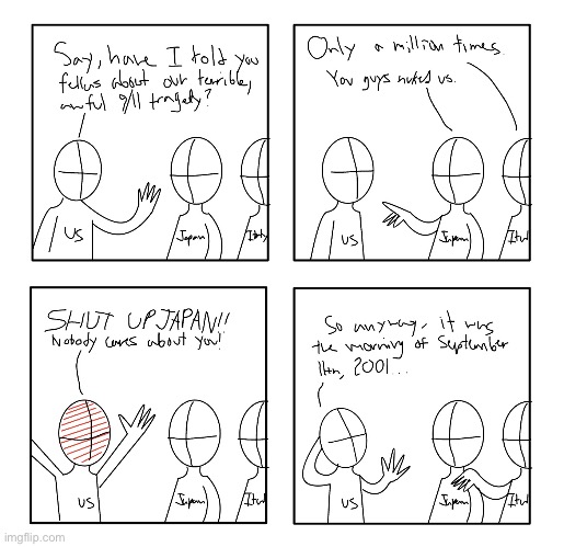 Comic I made | image tagged in comics/cartoons,japan,9/11,countries | made w/ Imgflip meme maker