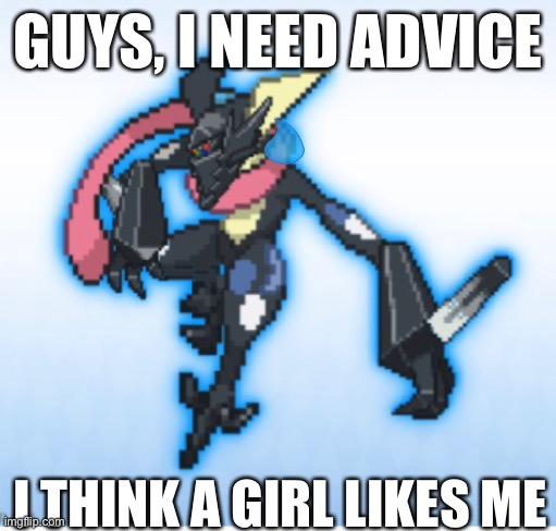 I need serious advice | GUYS, I NEED ADVICE; I THINK A GIRL LIKES ME | image tagged in pokemon | made w/ Imgflip meme maker