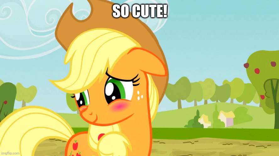 Blushed Applejack (MLP) | SO CUTE! | image tagged in blushed applejack mlp | made w/ Imgflip meme maker