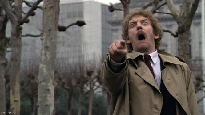 invasion of the body snatchers | image tagged in invasion of the body snatchers | made w/ Imgflip meme maker