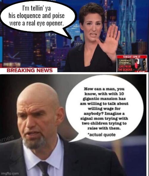 Madcow praises uncle Festerman | image tagged in rachel maddow | made w/ Imgflip meme maker