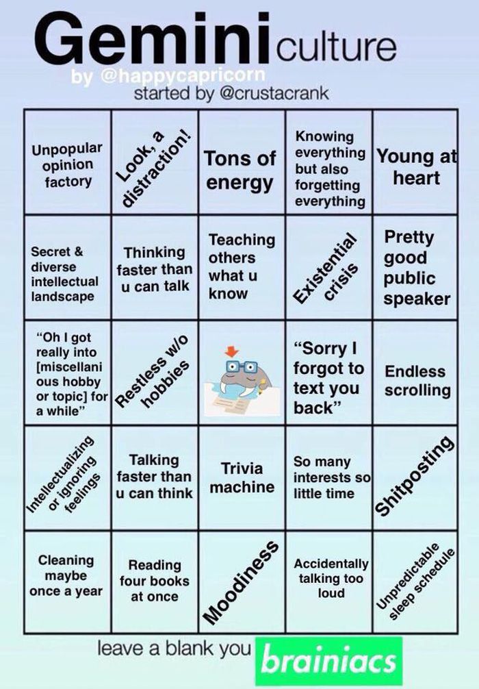 High Quality Gemini bingo Blank Meme Template