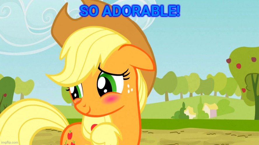 Blushed Applejack (MLP) | SO ADORABLE! | image tagged in blushed applejack mlp | made w/ Imgflip meme maker