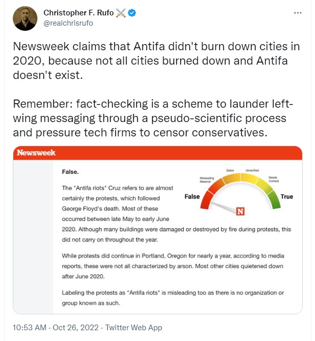 Left Wing "fact checking" brought to you by Newsweek | image tagged in newsweek,fact check,bullshit meter,left wing bullshit,left wing,antifa | made w/ Imgflip meme maker