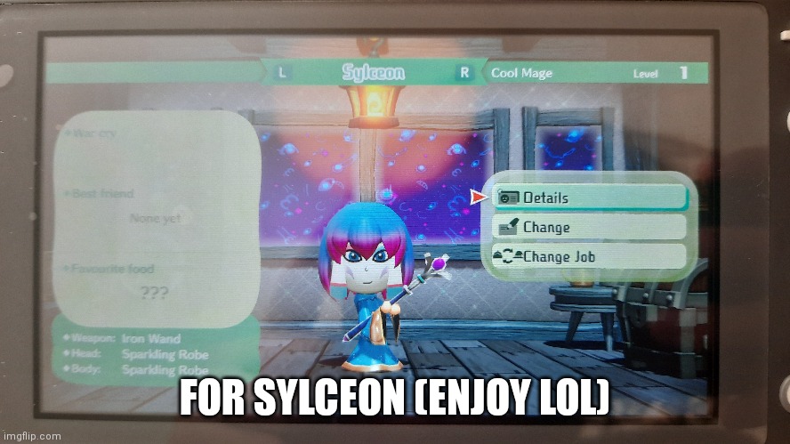 Miitopia oc | FOR SYLCEON (ENJOY LOL) | image tagged in mii | made w/ Imgflip meme maker