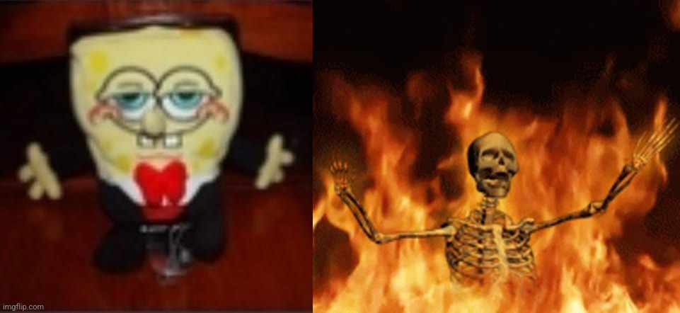 image tagged in idk jpg,skeleton burning in hell | made w/ Imgflip meme maker