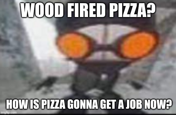 Goofy ahh hank | WOOD FIRED PIZZA? HOW IS PIZZA GONNA GET A JOB NOW? | image tagged in goofy ahh hank | made w/ Imgflip meme maker