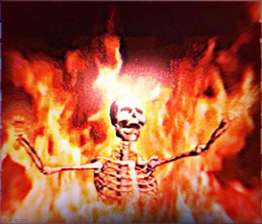 Aesthetic Skeleton burning in hell by Pochita_ | image tagged in aesthetic skeleton burning in hell by pochita_ | made w/ Imgflip meme maker