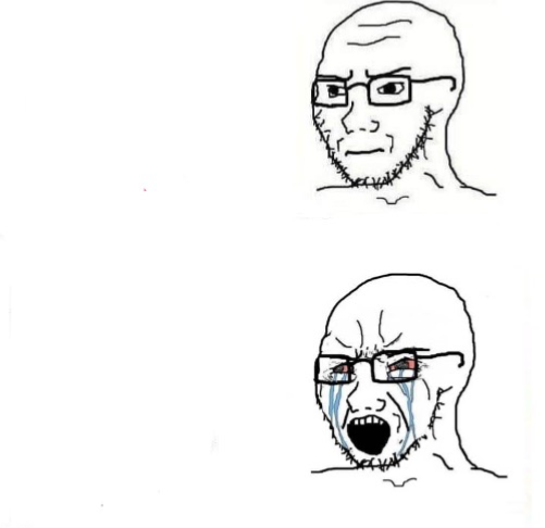 High Quality Wojak Mad and Crying Blank Meme Template