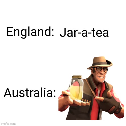 Jarate | England:; Jar-a-tea; Australia: | image tagged in tf2,sniper,the sniper tf2 meme | made w/ Imgflip meme maker