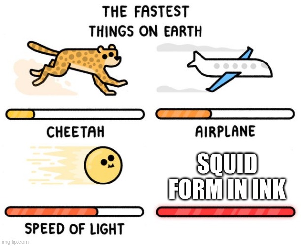 fastest thing possible | SQUID FORM IN INK | image tagged in fastest thing possible | made w/ Imgflip meme maker