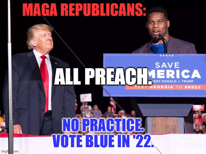 To them, women are all "Liars." | MAGA REPUBLICANS:; ALL PREACH. NO PRACTICE.
VOTE BLUE IN '22. | image tagged in politics | made w/ Imgflip meme maker