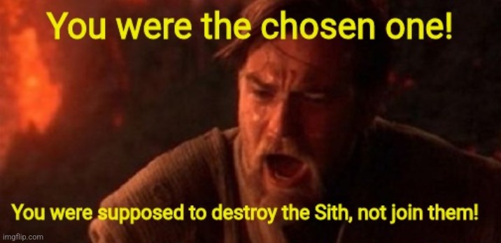 you were the chosen one | image tagged in you were the chosen one | made w/ Imgflip meme maker