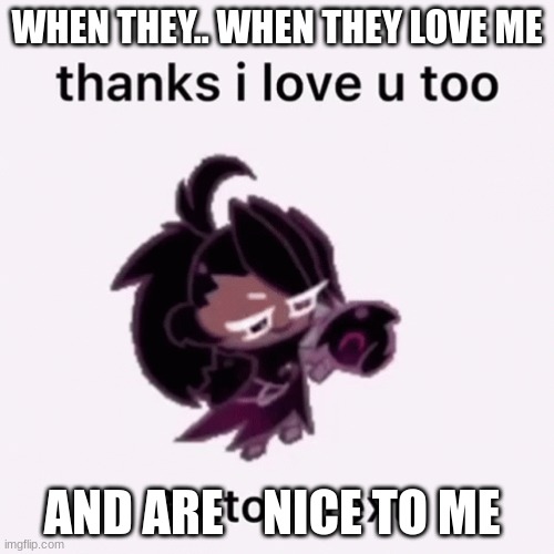 i need somebody 2 be nice to me please (very desperate) | WHEN THEY.. WHEN THEY LOVE ME; AND ARE    NICE TO ME | image tagged in qwerty | made w/ Imgflip meme maker