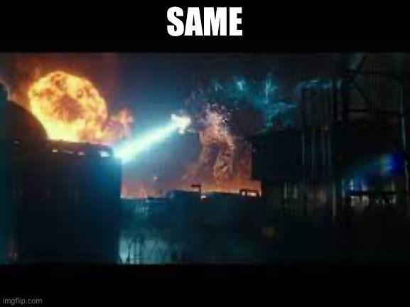 Godzilla destroying some building | SAME | image tagged in godzilla destroying some building | made w/ Imgflip meme maker