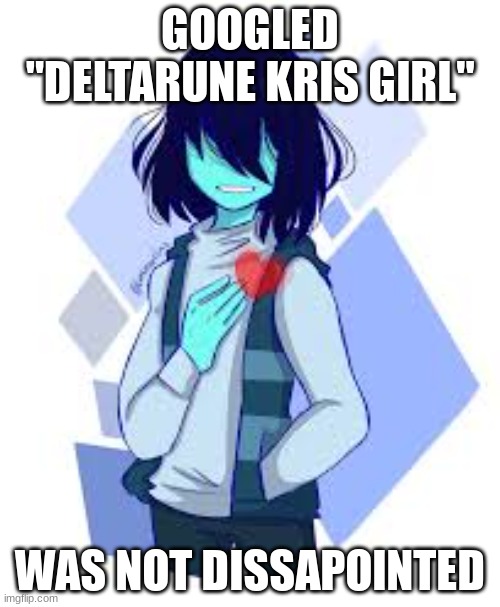 canvas profile | GOOGLED "DELTARUNE KRIS GIRL"; WAS NOT DISSAPOINTED | made w/ Imgflip meme maker