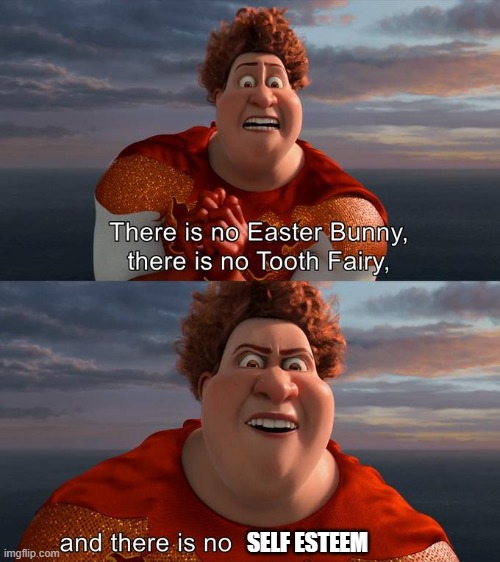 There is no Easter Bunny , there is no tooh fairy | SELF ESTEEM | image tagged in there is no easter bunny there is no tooh fairy | made w/ Imgflip meme maker