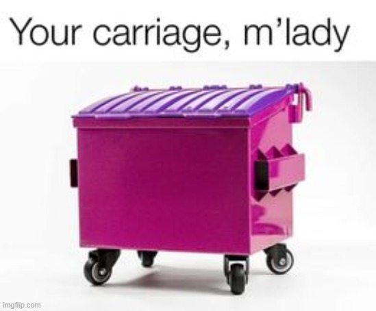 Your carriage, m'lady | image tagged in your carriage m'lady | made w/ Imgflip meme maker