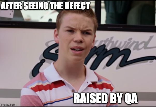 qa_attrocities | AFTER SEEING THE DEFECT; RAISED BY QA | image tagged in you guys are getting paid | made w/ Imgflip meme maker