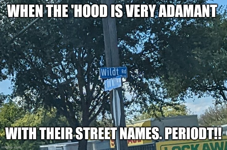 WHEN THE 'HOOD IS VERY ADAMANT; WITH THEIR STREET NAMES. PERIODT!! | made w/ Imgflip meme maker