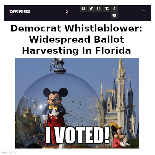 Florida Ballot Harvesting | image tagged in florida,democrats,illegal,ballot,harvest,whistleblower | made w/ Imgflip meme maker