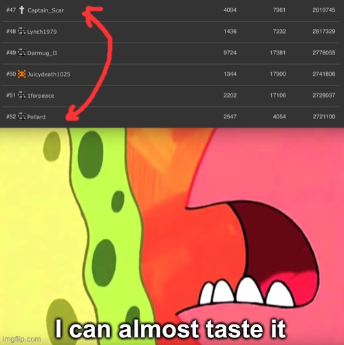 5 more steps to climb | I can almost taste it | image tagged in i can almost taste it,memes,unfunny | made w/ Imgflip meme maker