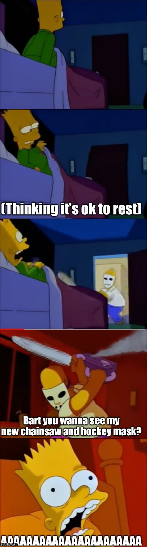 Another template, what’s the caption? | image tagged in homer chainsaw | made w/ Imgflip meme maker