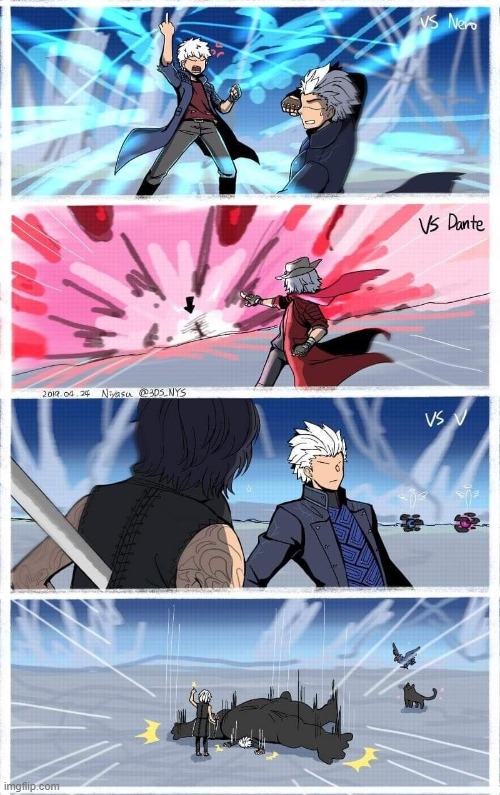 Dante's Team Vs Vergil | image tagged in devil may cry | made w/ Imgflip meme maker