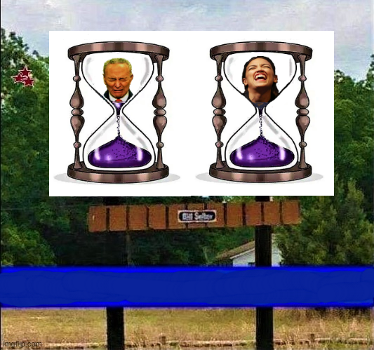 NY billboard Schumer and AOC in hourglass Blank Meme Template