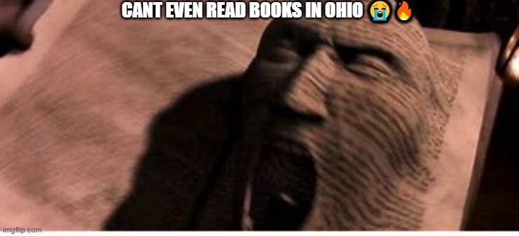 man ohio weird | CANT EVEN READ BOOKS IN OHIO 😭🔥 | image tagged in ohio | made w/ Imgflip meme maker