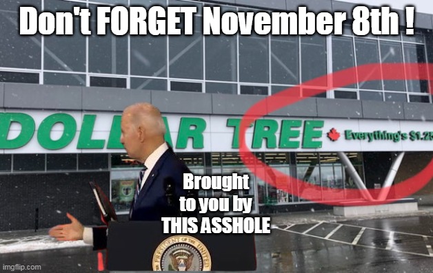 Bidenomics at it's finest | Don't FORGET November 8th ! Brought to you by THIS ASSHOLE | image tagged in asshat installed potus | made w/ Imgflip meme maker