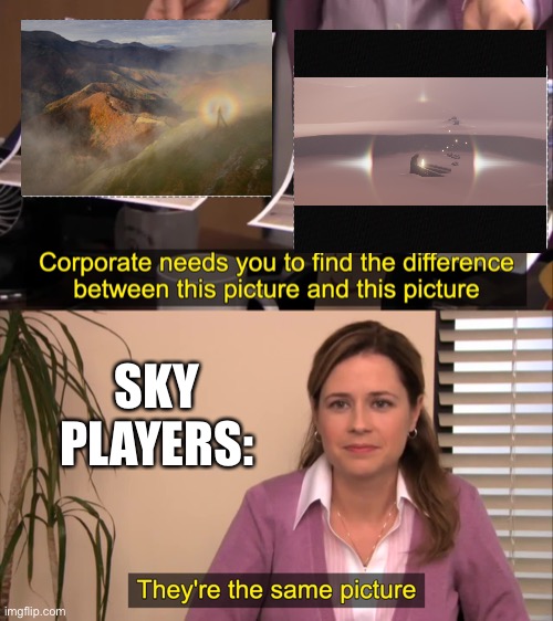 there the same picture | SKY PLAYERS: | image tagged in there the same picture | made w/ Imgflip meme maker