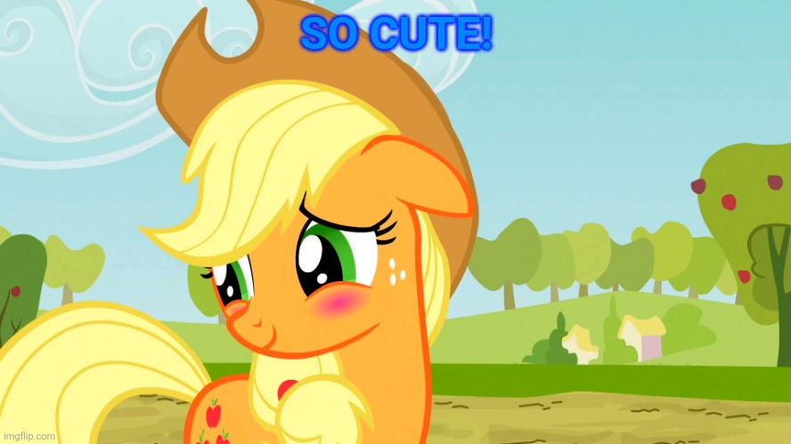 Blushed Applejack (MLP) | SO CUTE! | image tagged in blushed applejack mlp | made w/ Imgflip meme maker