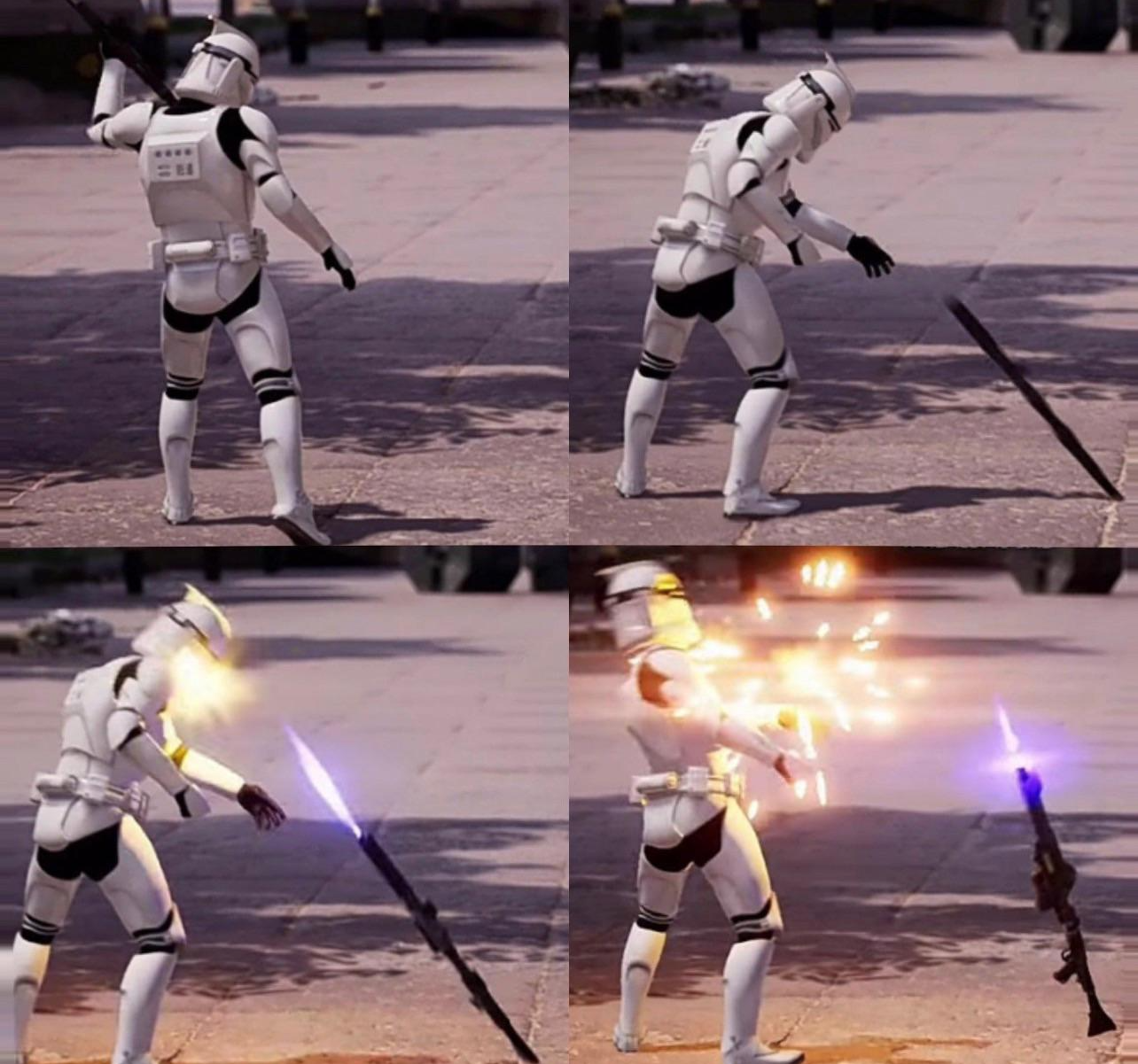 Stormtrooper backfire Blank Meme Template