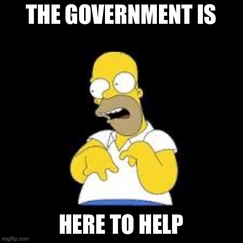 Look Marge | THE GOVERNMENT IS HERE TO HELP | image tagged in look marge | made w/ Imgflip meme maker