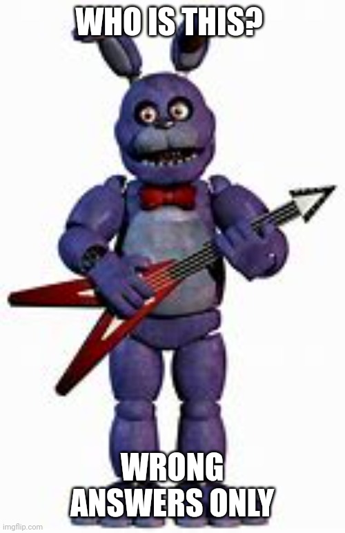 bonnie | WHO IS THIS? WRONG ANSWERS ONLY | image tagged in bonnie | made w/ Imgflip meme maker