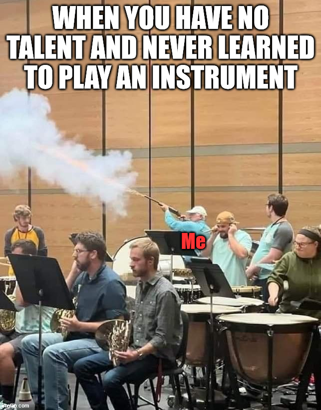 WHEN YOU HAVE NO TALENT AND NEVER LEARNED TO PLAY AN INSTRUMENT; Me | image tagged in who_am_i | made w/ Imgflip meme maker