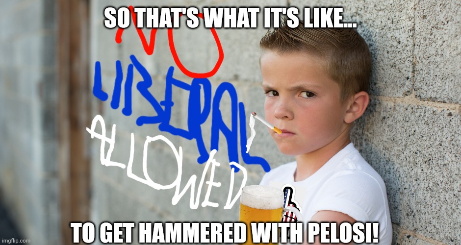 SO THAT'S WHAT IT'S LIKE... TO GET HAMMERED WITH PELOSI! | made w/ Imgflip meme maker