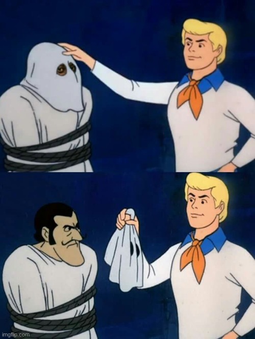 Scooby doo mask reveal | image tagged in scooby doo mask reveal | made w/ Imgflip meme maker