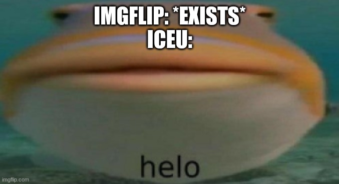 helo | IMGFLIP: *EXISTS*
ICEU: | image tagged in helo | made w/ Imgflip meme maker