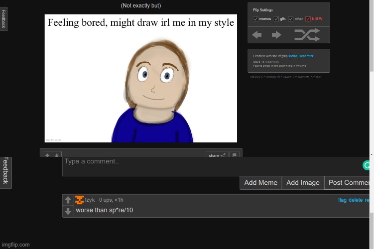 the drawing was made by blue | made w/ Imgflip meme maker