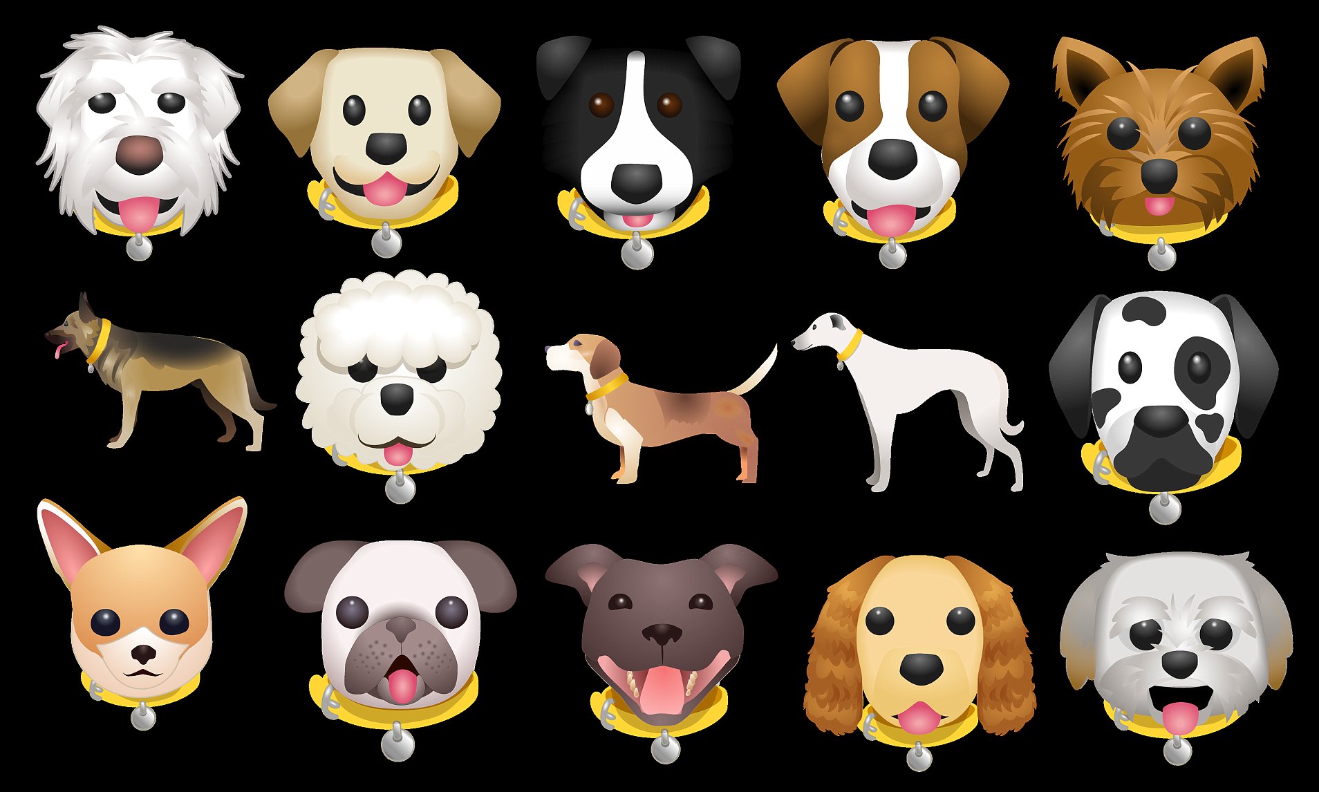 High Quality Dog Emojis Blank Meme Template