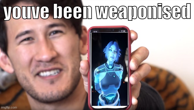 ai generated art moment II (art credit: me) | youve been weaponised | image tagged in markiplier transparent phone | made w/ Imgflip meme maker