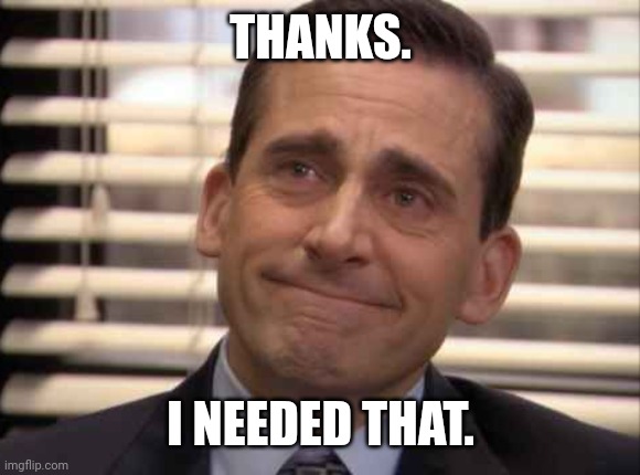 wholesome | THANKS. I NEEDED THAT. | image tagged in wholesome | made w/ Imgflip meme maker