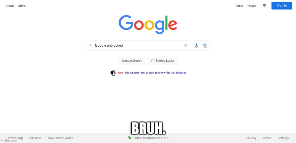 google unblocked | BRUH. | image tagged in memes | made w/ Imgflip meme maker