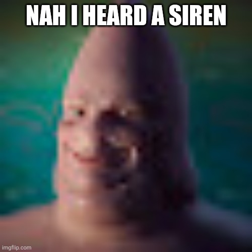 Low quality realistic patrick | NAH I HEARD A SIREN | image tagged in low quality realistic patrick | made w/ Imgflip meme maker