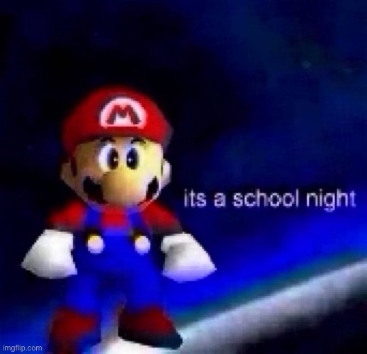 School Night | image tagged in school night | made w/ Imgflip meme maker