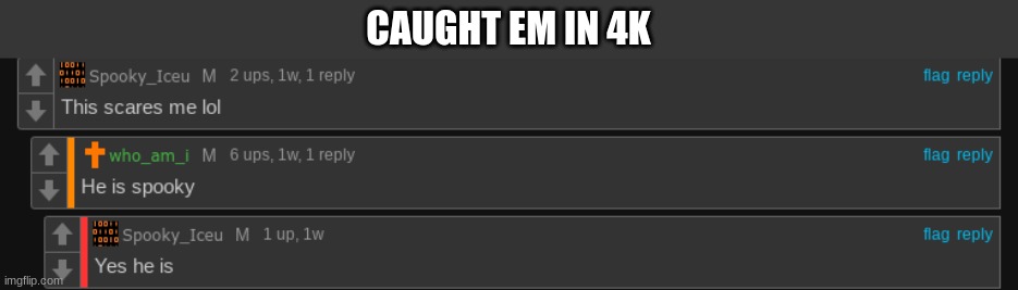 Fes up guys | CAUGHT EM IN 4K | image tagged in caught in 4k | made w/ Imgflip meme maker
