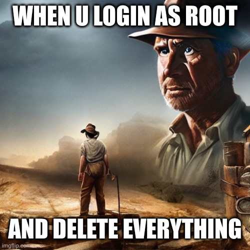 sudo rm -rf / |  WHEN U LOGIN AS ROOT; AND DELETE EVERYTHING | image tagged in linux,hacker,ai meme | made w/ Imgflip meme maker